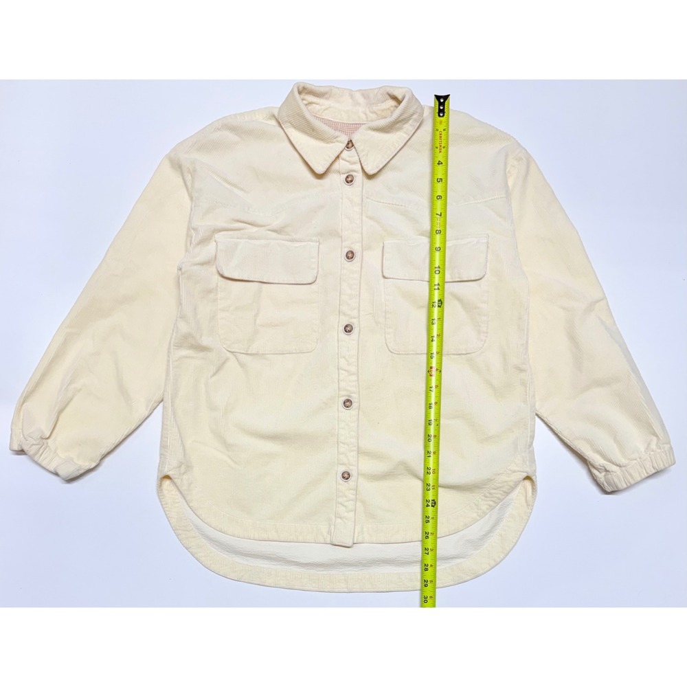 Maeve Anthropologie Cream Corduroy Button Down‎ Shirt Shacket Ivory Large